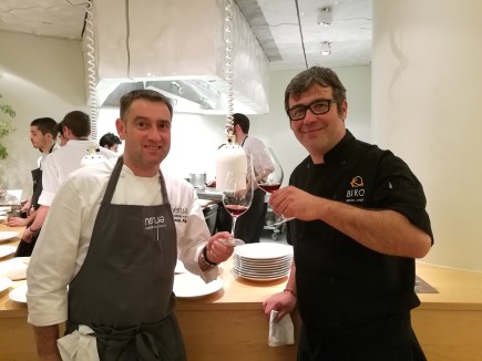 Con Bruno, en la primera cena a cuatro manos del ciclo Ongi Etorri