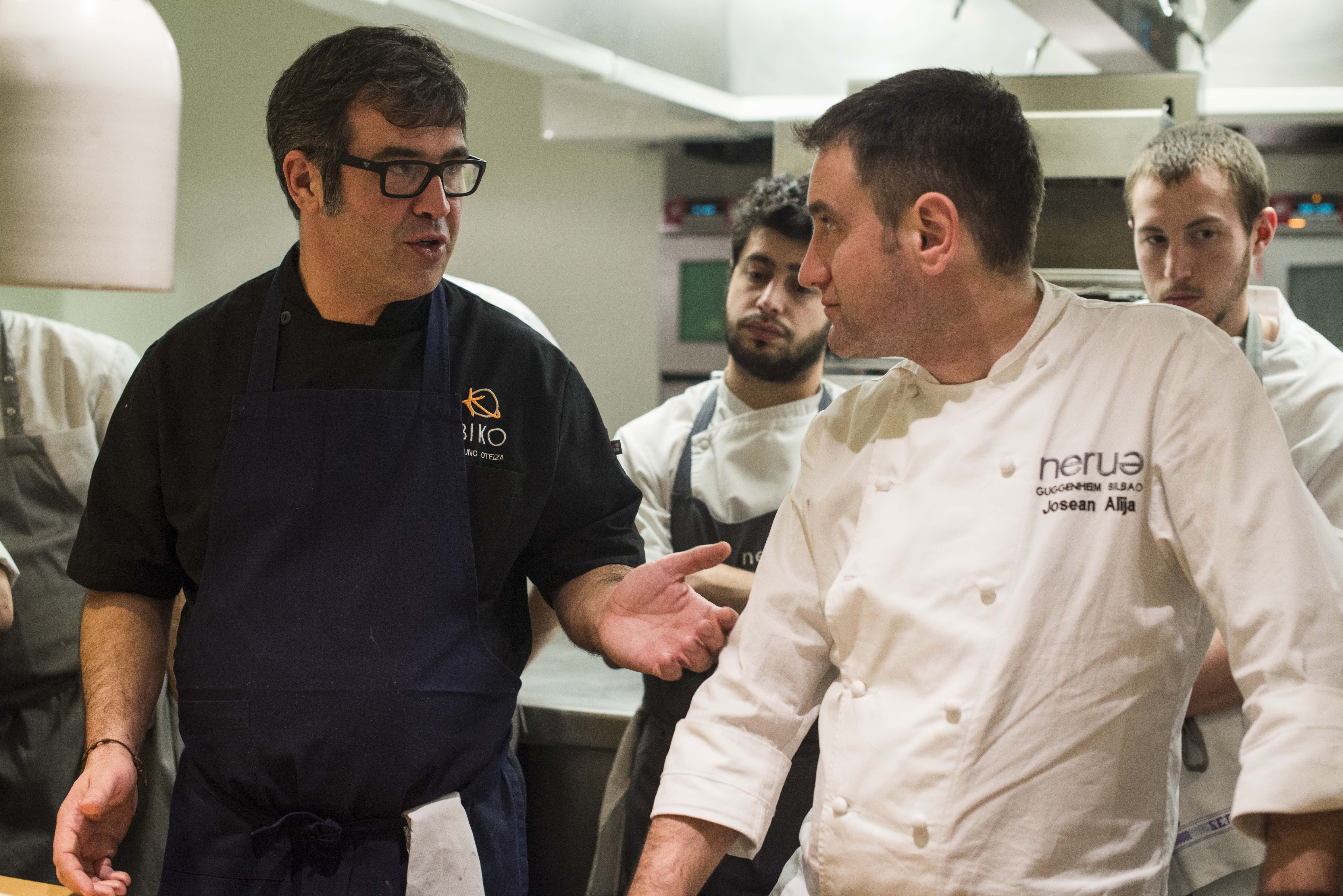 Con Bruno en la primera cena a cuatro manos de Nerua, el ciclo Ongi Etorri